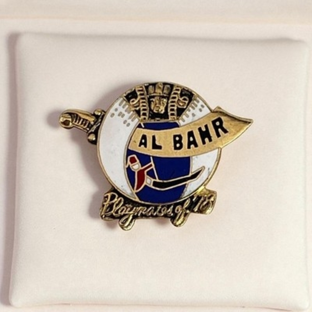 Vintage Al Bahr Shriners Playmates of 78 Enamel Pin Dick Haberlain Potentate